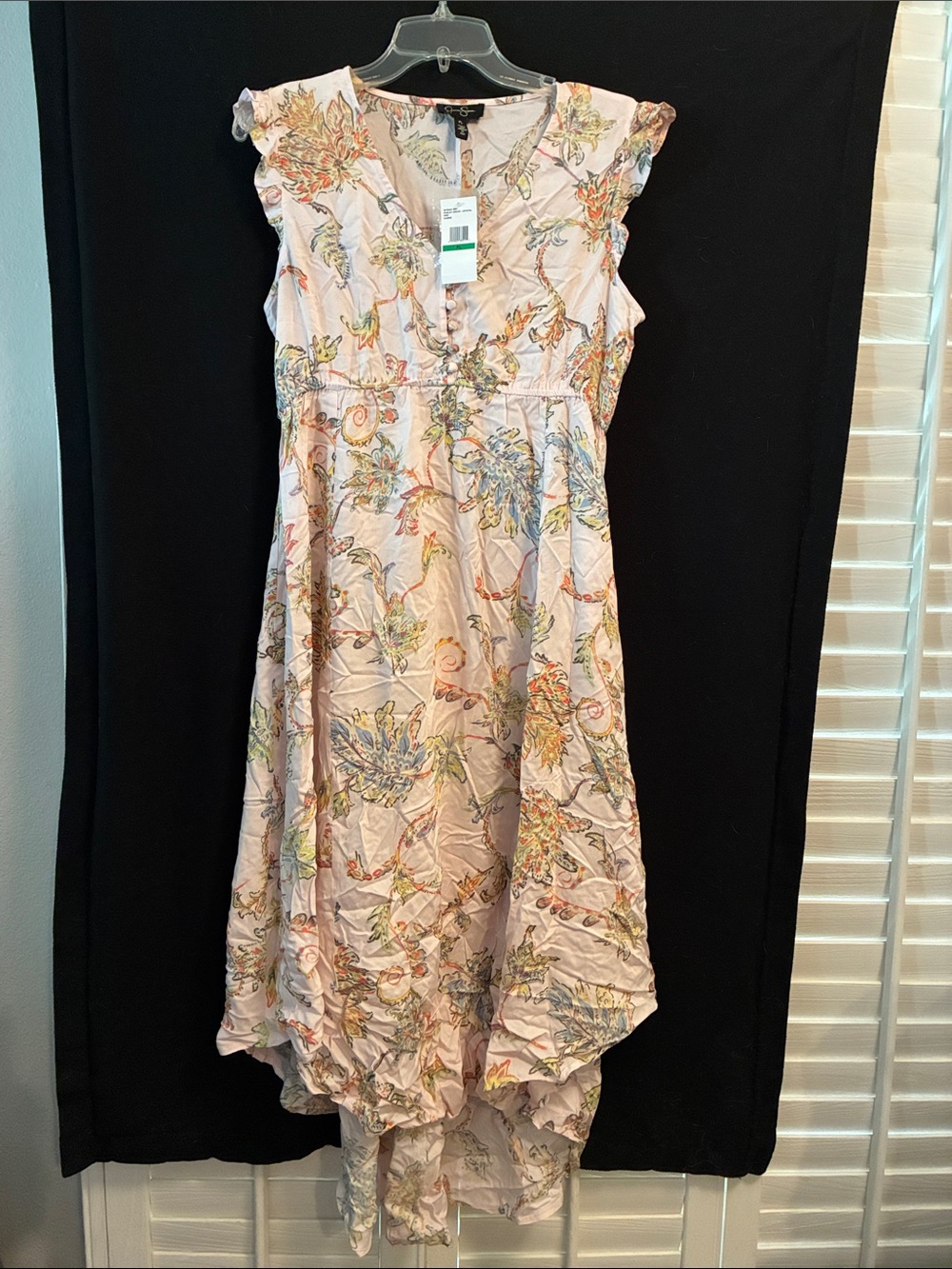 Jessica Simpson Pink Floral High-Low Maxi Dress